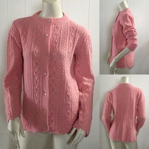 Vintage Wintuk pink scalloped granny cute cardi
